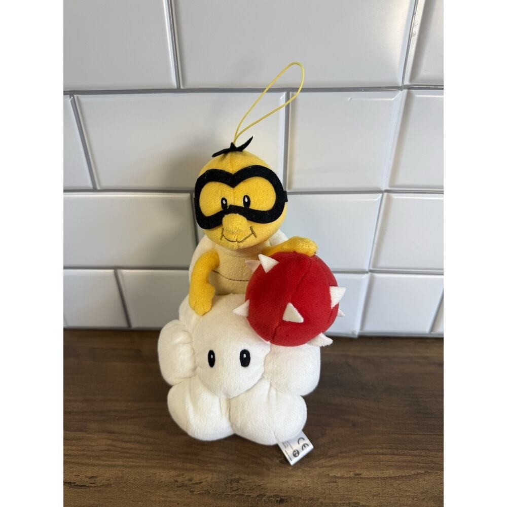 Super Mario plush Lakitu 8.5” Koopa on Cloud w/ Spiny Eggs Little Buddy 2015
